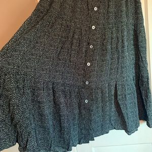 Talbots Blue and white button front long A Line Skirt Size large NWT